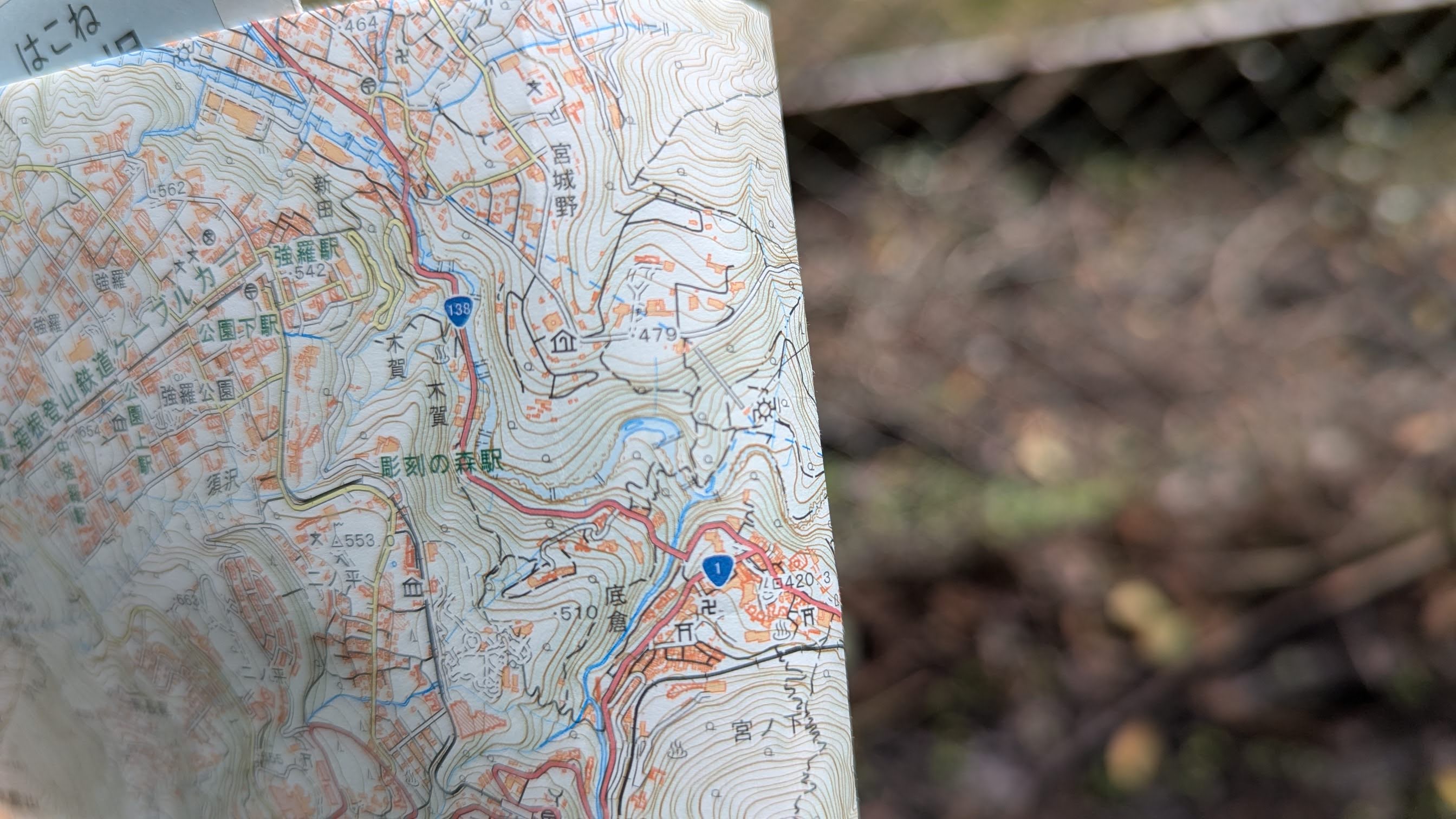 ここまで山が深いと地形図が必須アイテム